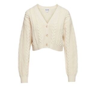 Aritzia Cream Cable Knit Cardigan